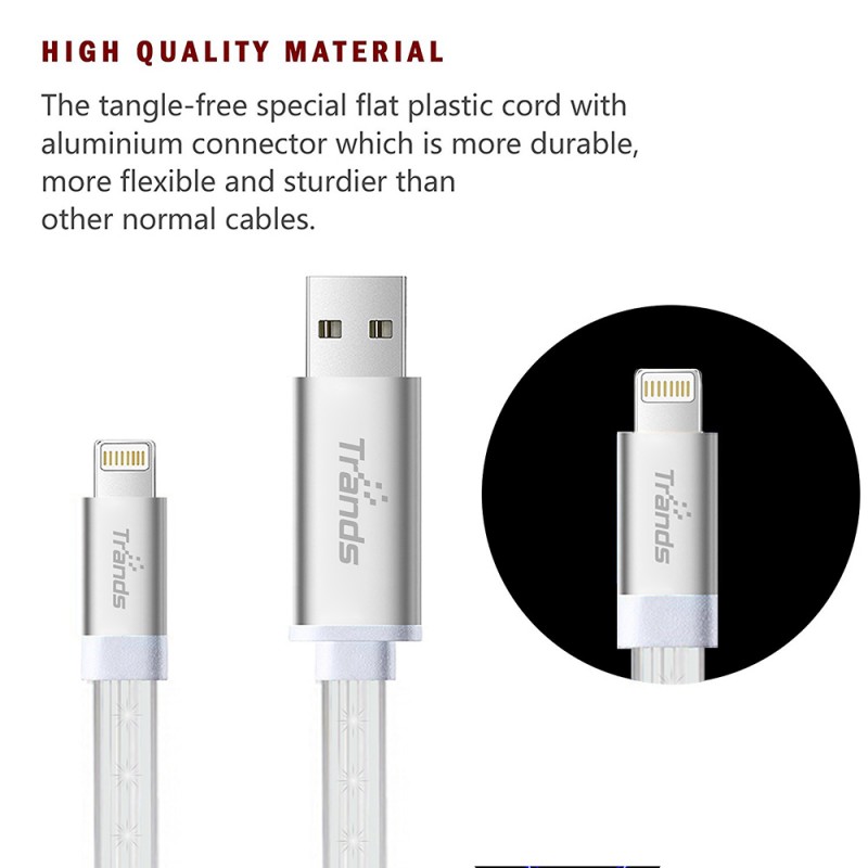 LED Flowing Lightning USB Cable
