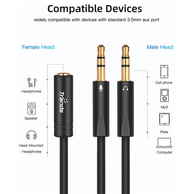 3.5mm Audio Y Splitter Cable