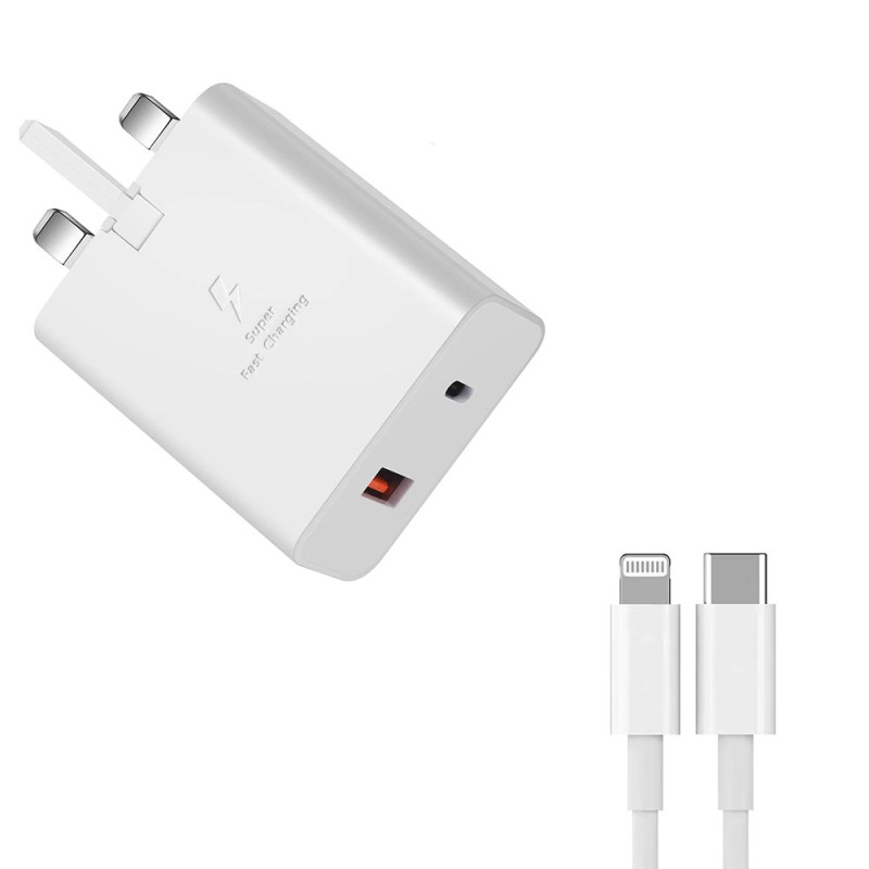 38W Travel Charger with Type-C to Lightning Cable