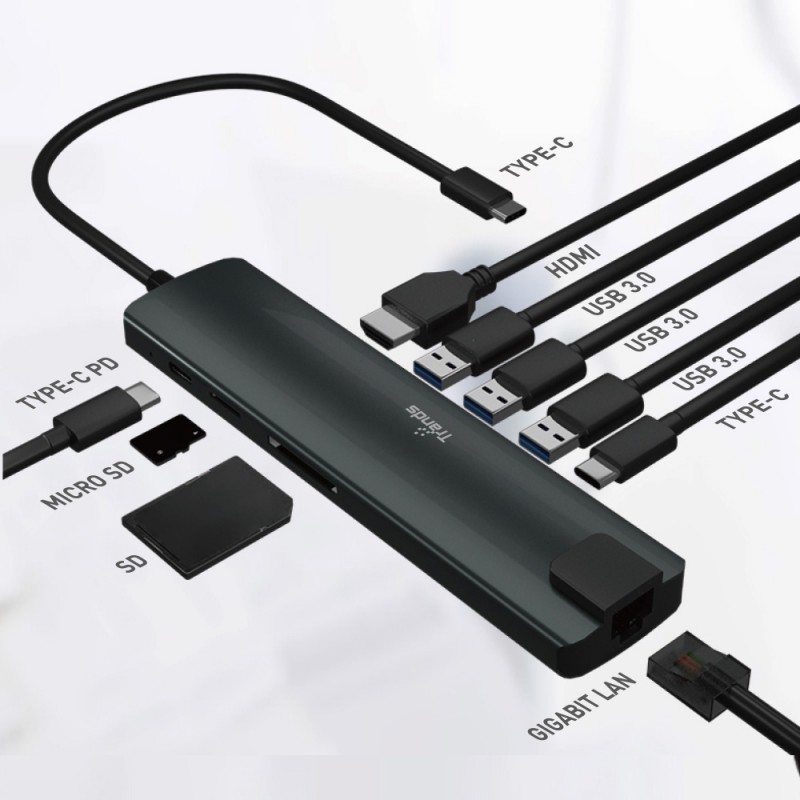 9 in 1 Multi-functional Type-C USB Hub Adapter