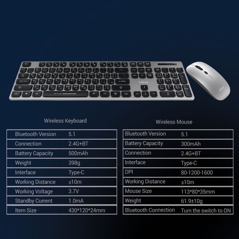 Rechargeable Keyboard and Mouse Combo