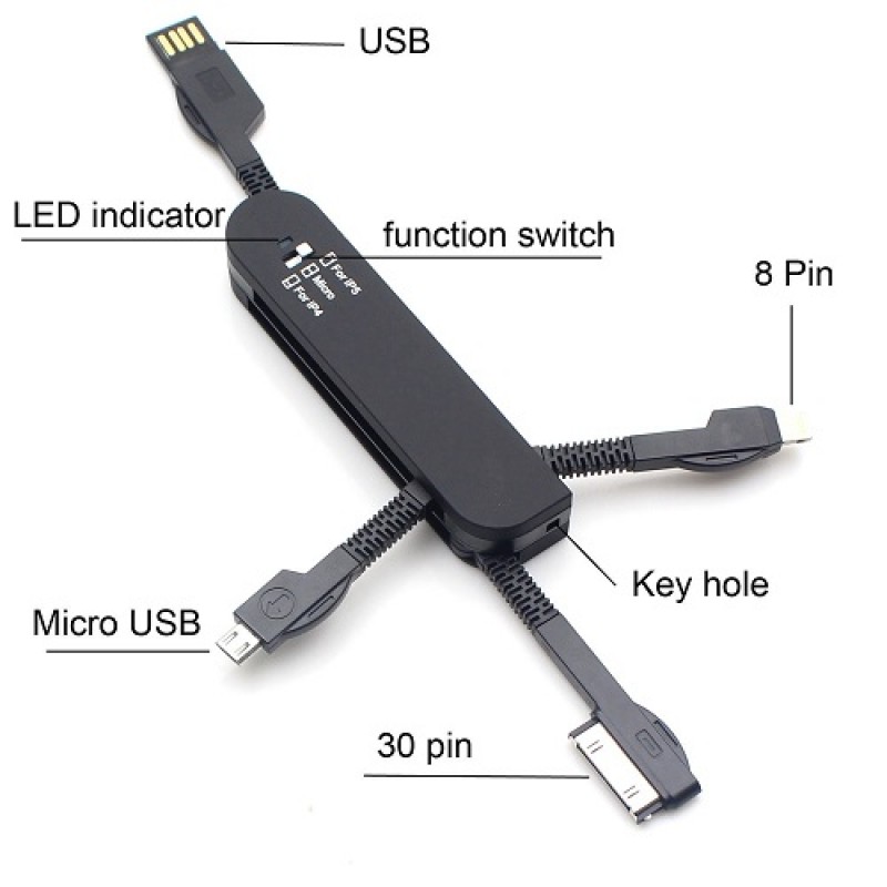3 in 1 Swiss Knife Design Multi-functional USB Cable
