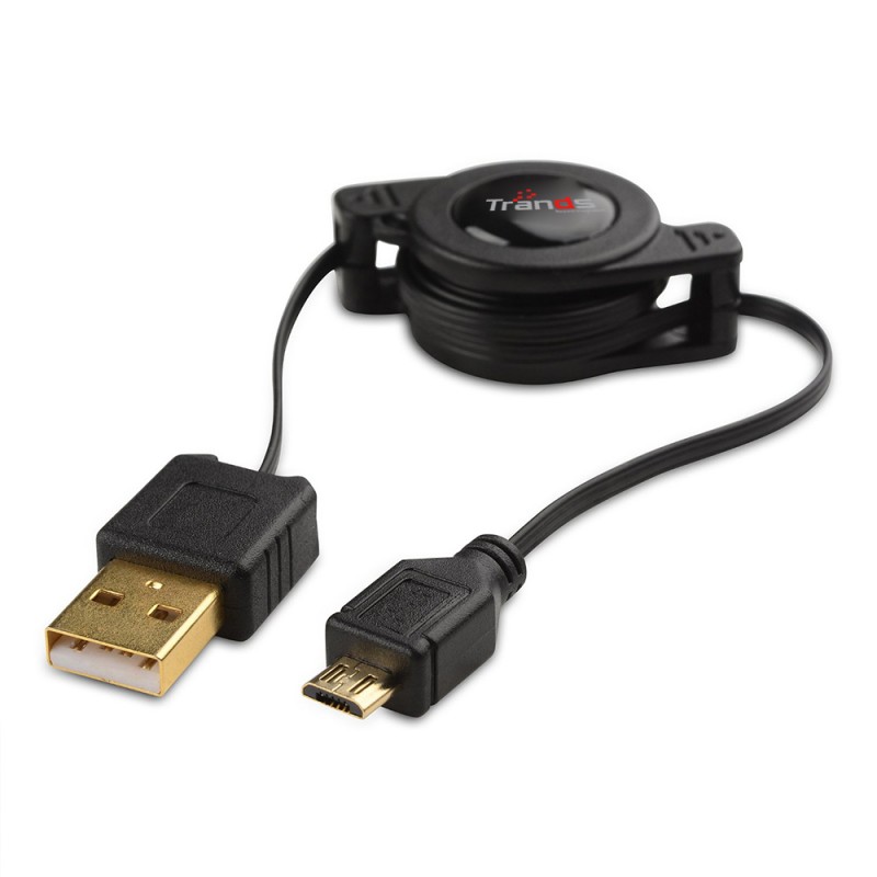 Retractable USB to Micro-USB Charge and Sync Cable