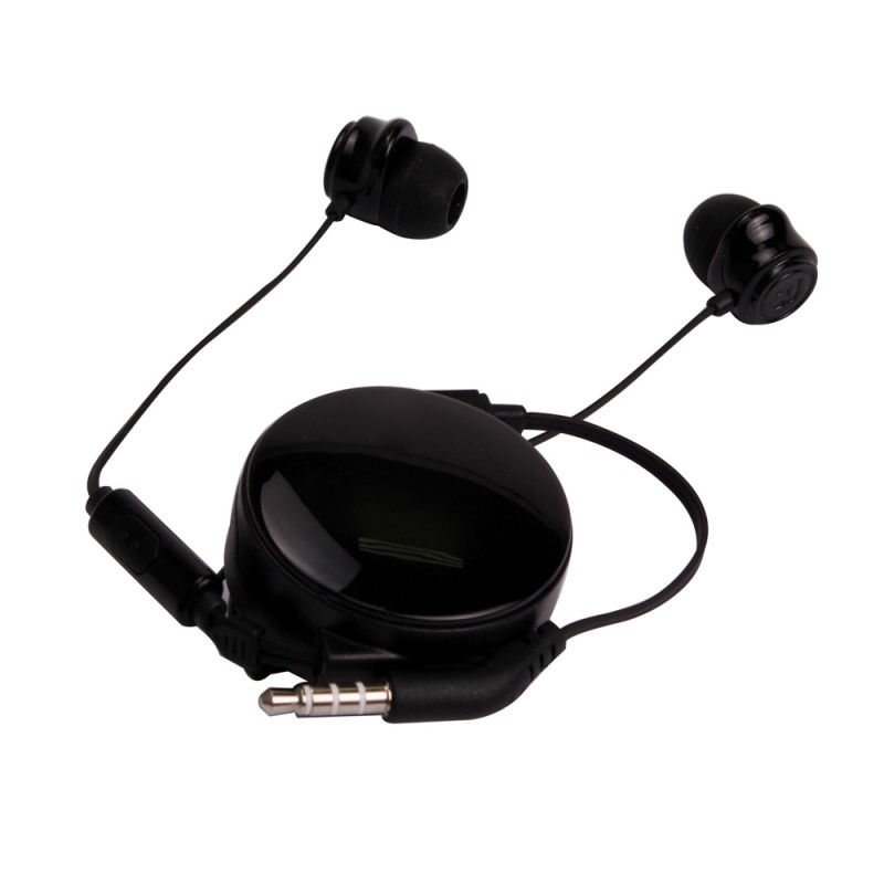Retractable Stereo Headphone with Microphone