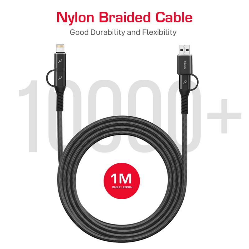4 in 1 Cable (USB and Type-C) + (Type-C and Lightning)