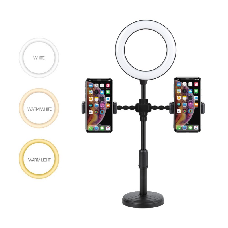 Desktop Stand with Selfie LED Ring Light