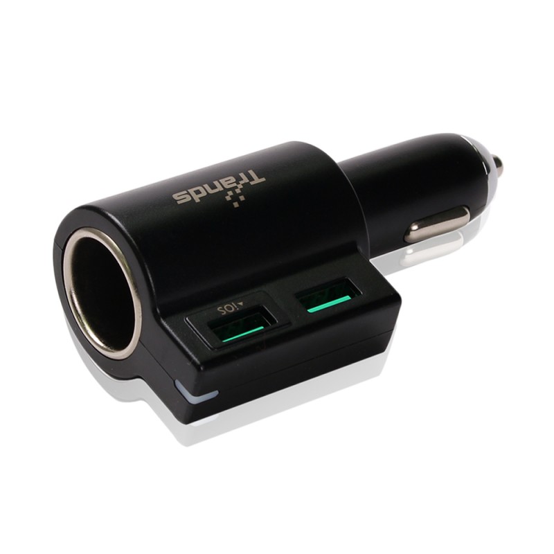 120W Dual Port USB Car Charger with Cigarette Lighter 