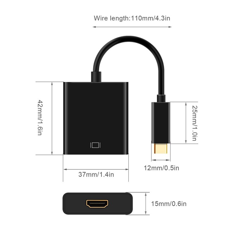 Type-C to HDMI Female Adapter Cable