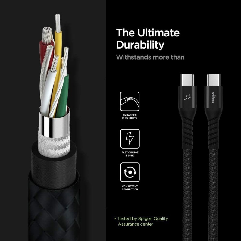 100W Nylon Braided Type-C Cable