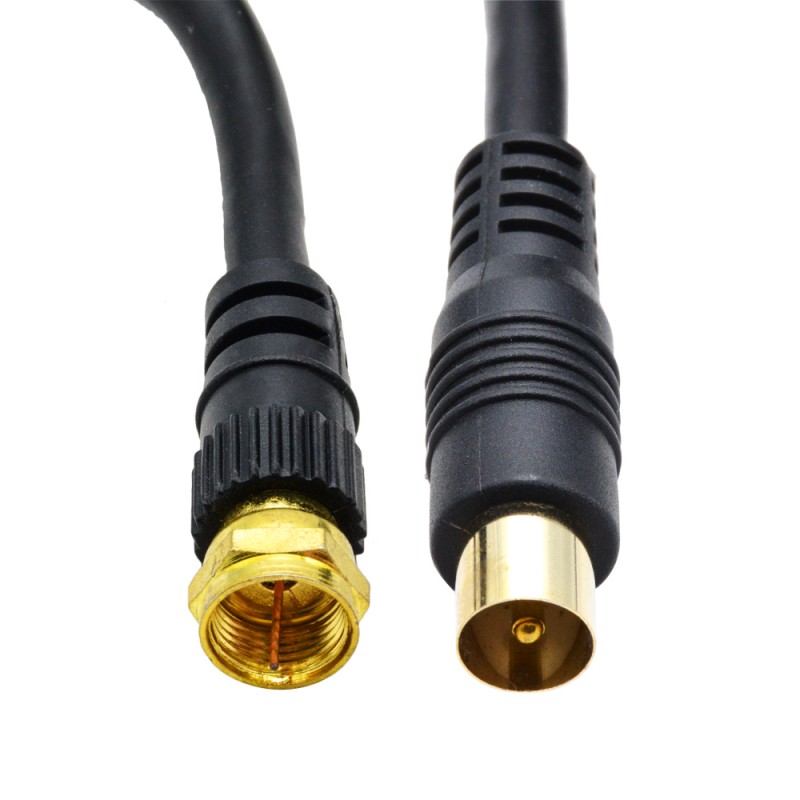 Coaxial TV Cable Male Plug to RF Male Plug 