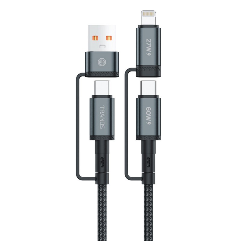 4 in 1 Cable (USB-A, 2*USB*C, Lightning)