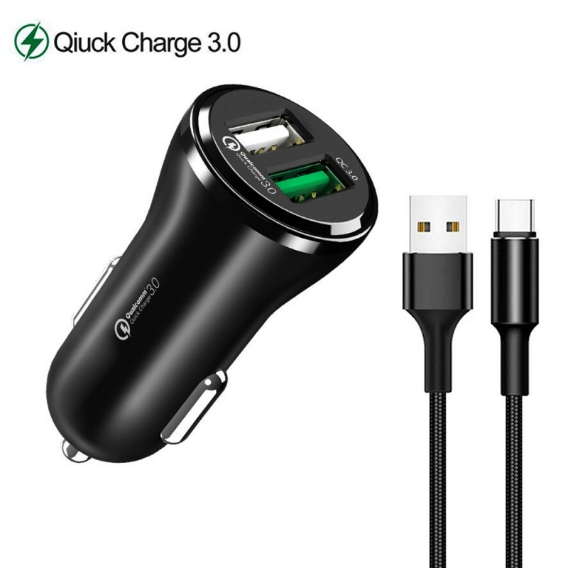 Car Charger With Type-C Cable