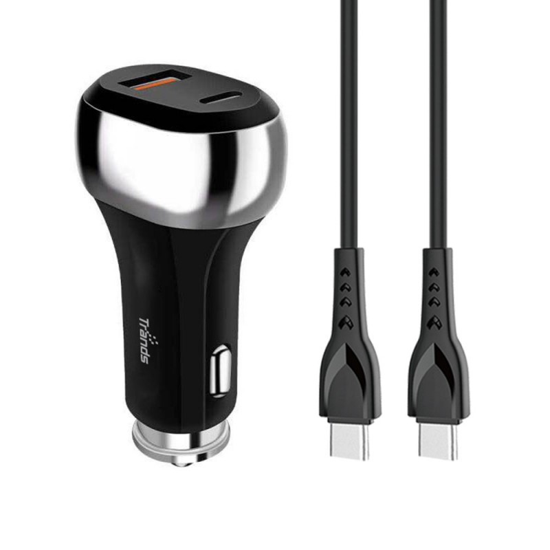 Car Charger with Type-C to Type-C Cable