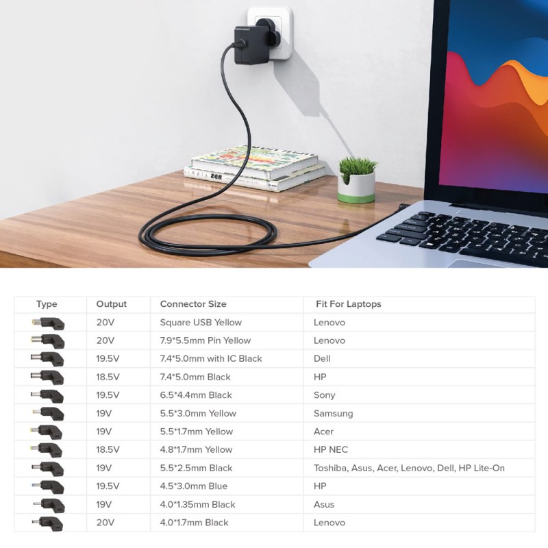 Universal 12 Pin Laptop USB-C Adapter