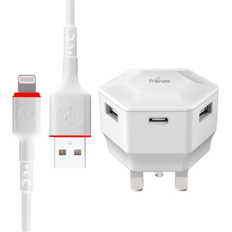 15W Dual Port Travel Charger with Type-C Port