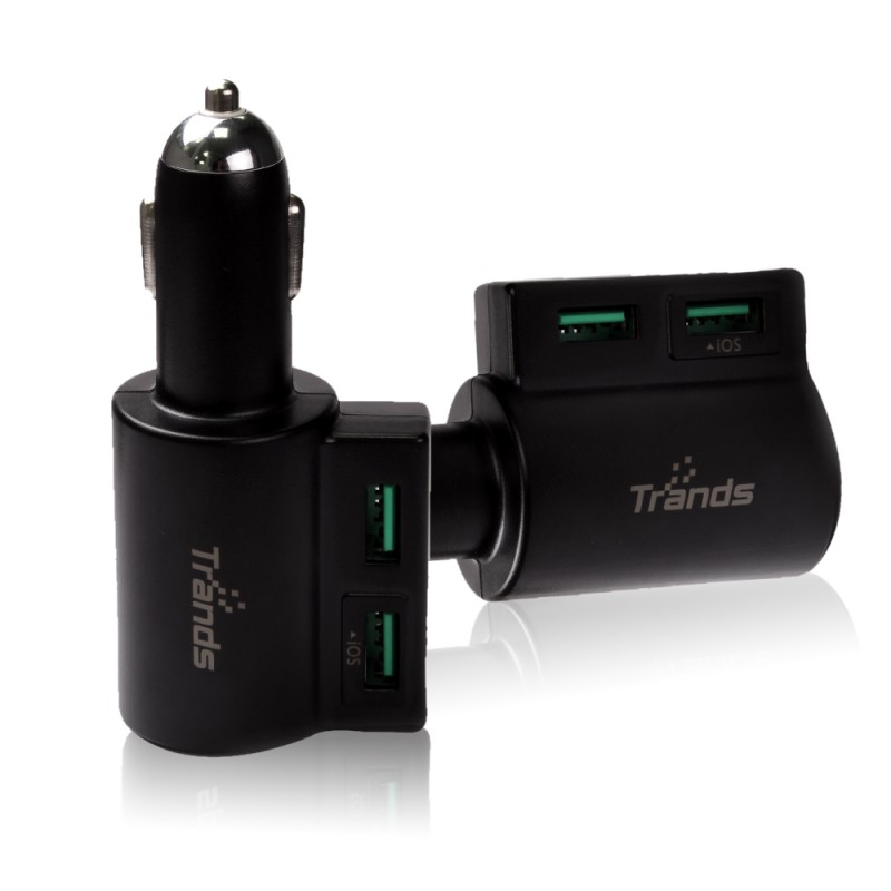 120W Dual Port USB Car Charger with Cigarette Lighter 