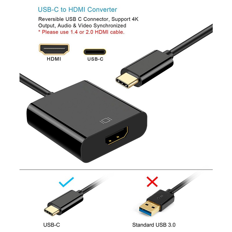 Type-C to HDMI Female Adapter Cable