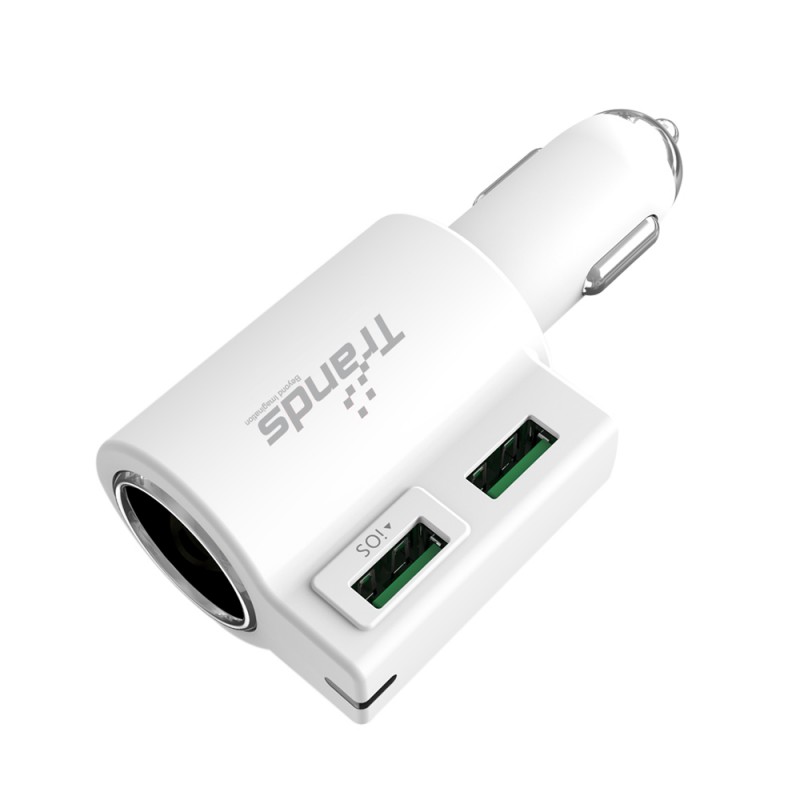 120W Dual USB Port Car Charger with Cigarette Lighter