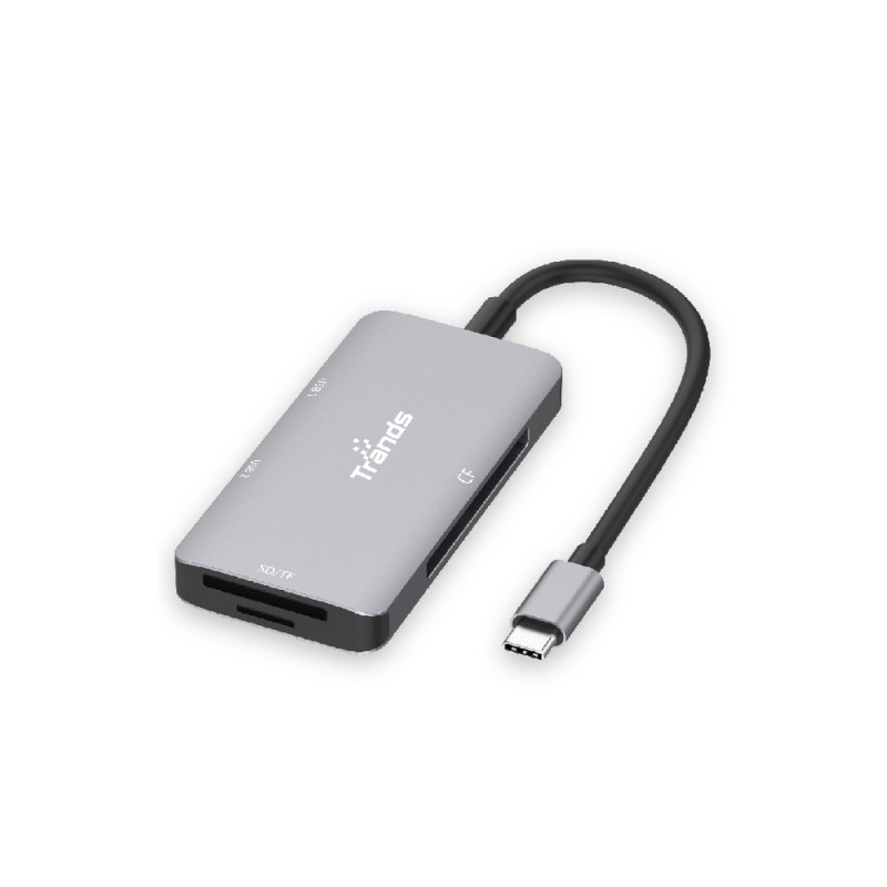 Multi-functional Type-C Adapter USB 3.0x2 + SD/TF Card Reader + CF Card Reader