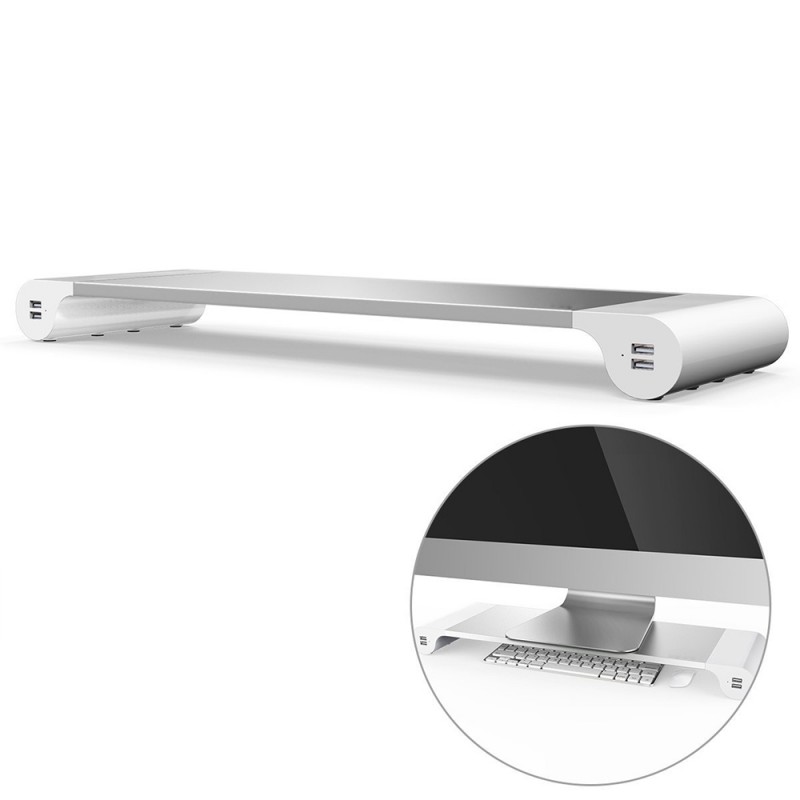 2 in 1 Monitor Stand with USB Charging Port