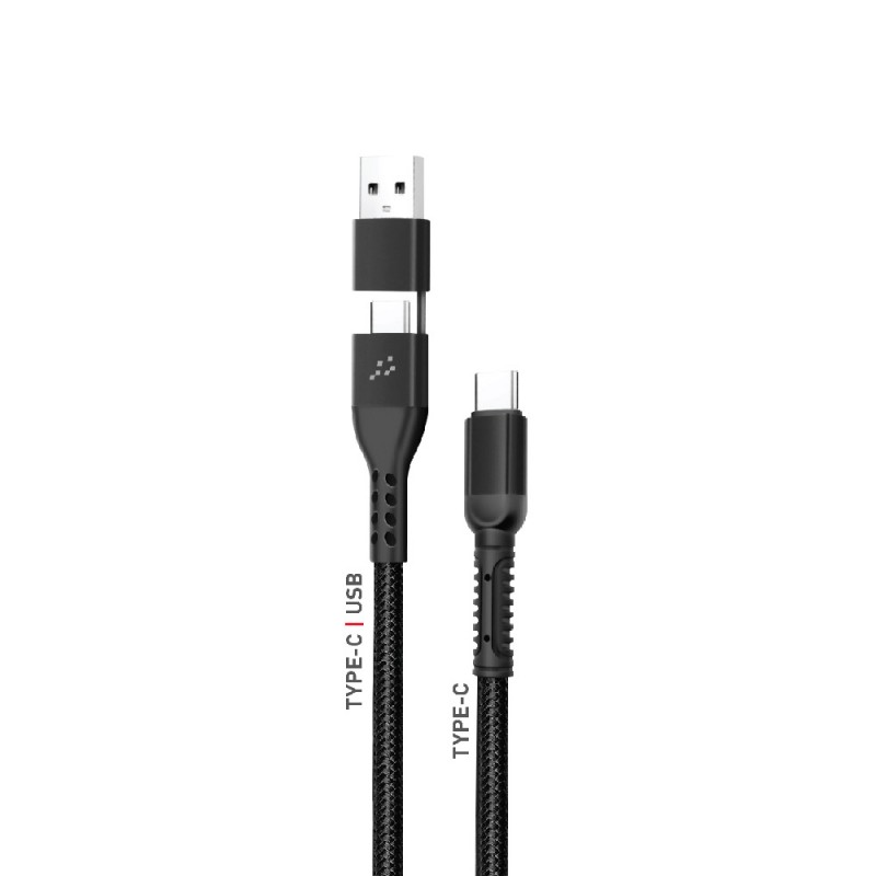 18W 2 In 1 Type-C to Type-C and USB Cable