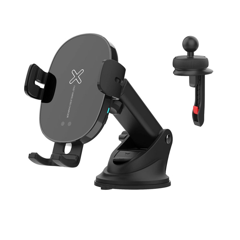 2 in 1 Auto Clamping Wireless Car Holder